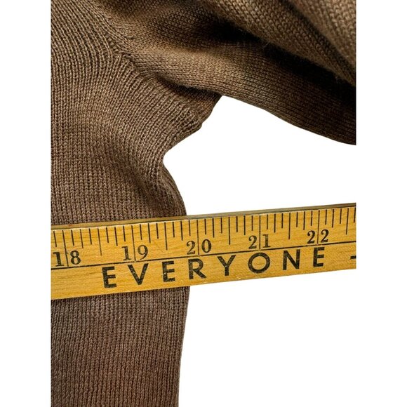 Express Mens Merino Wool Blend 1/4 Knit Sweater Large Brown - Picture 9 of 13